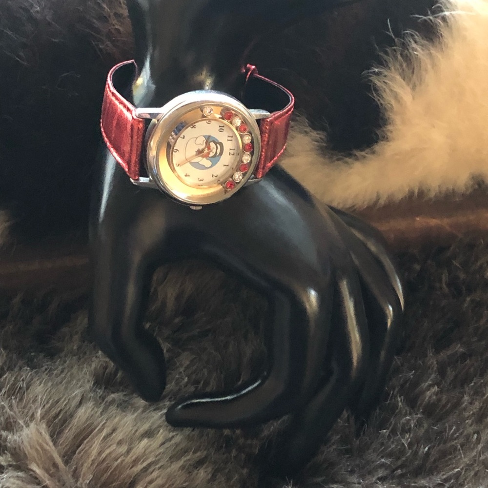 Frosty the Snowman metallic red band watch